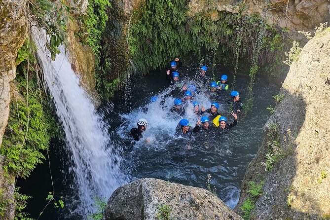 Canyoning experience in Barranco del Gorgo de la Escalera - Getting fitted with canyoning equipment