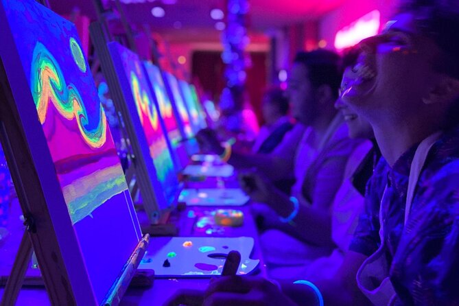 Paint a neon fluorescent picture while drinking unlimited wine - Carmen and the language question