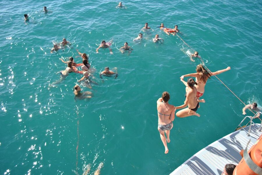Valencia: Catamaran Cruise, Paella Lunch and Swim Stop - Boarding the Boramar catamaran